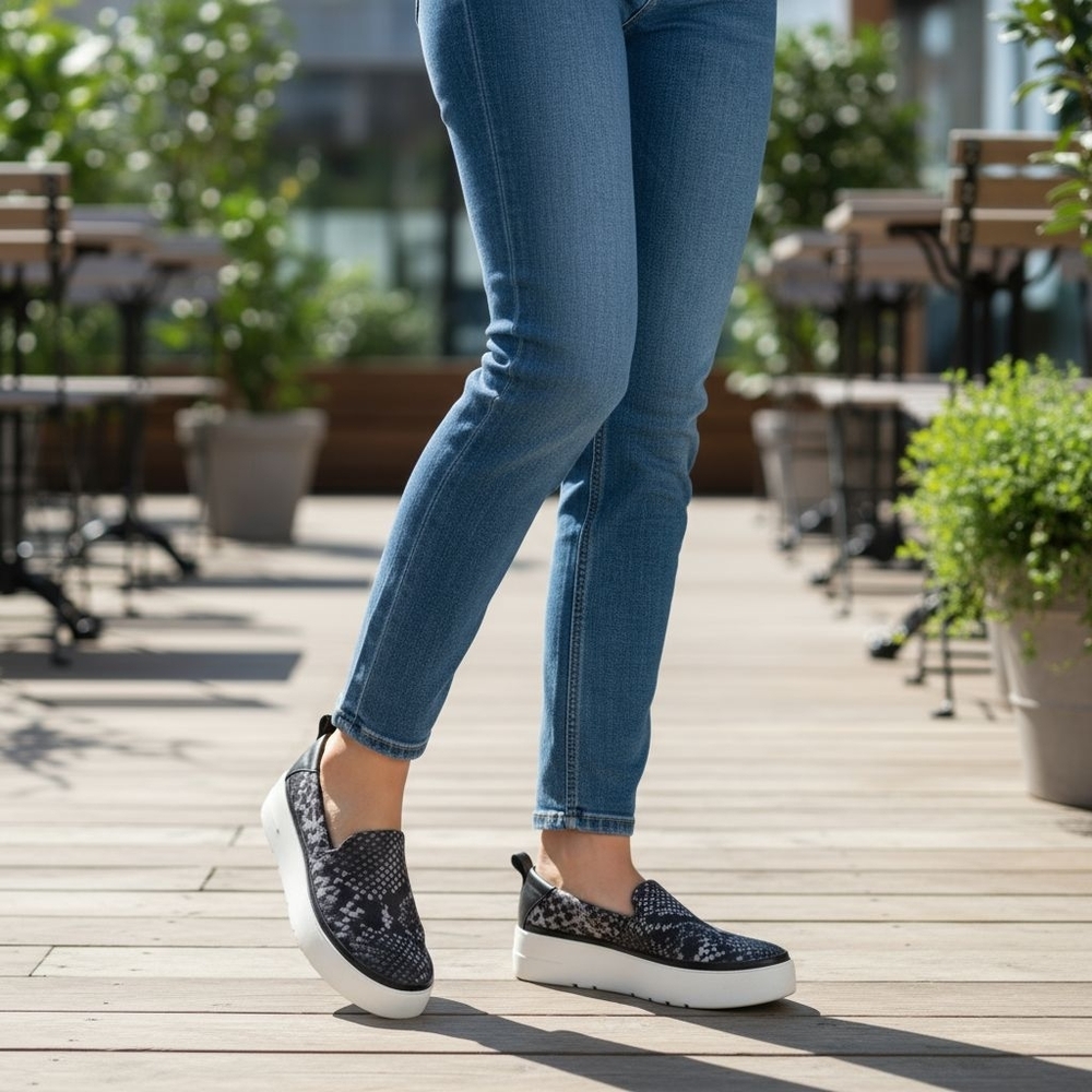 Baretraps Nevin Platform Slip-On Sneakers Black Women's Size 8 NWT NIB